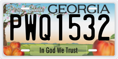 GA license plate PWQ1532
