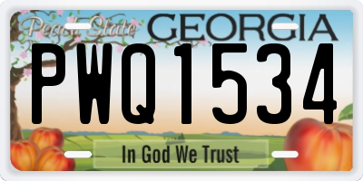 GA license plate PWQ1534