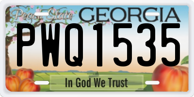 GA license plate PWQ1535