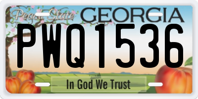 GA license plate PWQ1536