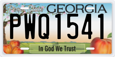 GA license plate PWQ1541