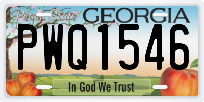 GA license plate PWQ1546