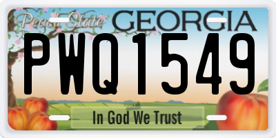 GA license plate PWQ1549