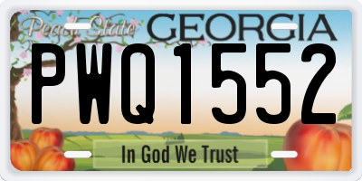 GA license plate PWQ1552