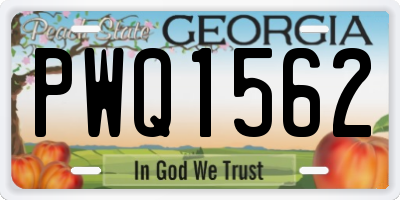 GA license plate PWQ1562