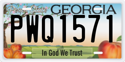 GA license plate PWQ1571