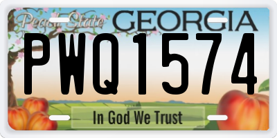 GA license plate PWQ1574