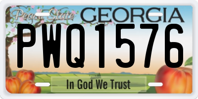 GA license plate PWQ1576