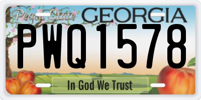 GA license plate PWQ1578