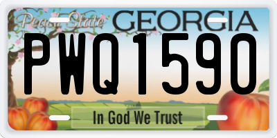 GA license plate PWQ1590