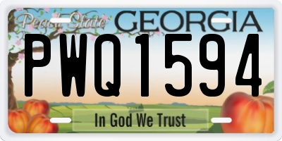 GA license plate PWQ1594