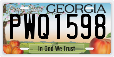 GA license plate PWQ1598