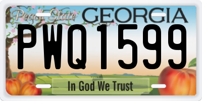 GA license plate PWQ1599
