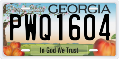 GA license plate PWQ1604