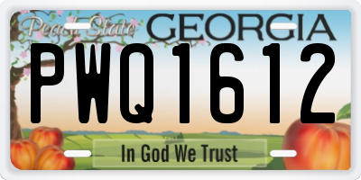 GA license plate PWQ1612