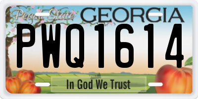 GA license plate PWQ1614