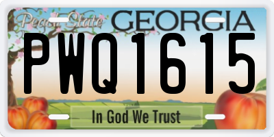 GA license plate PWQ1615