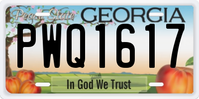 GA license plate PWQ1617