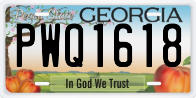 GA license plate PWQ1618