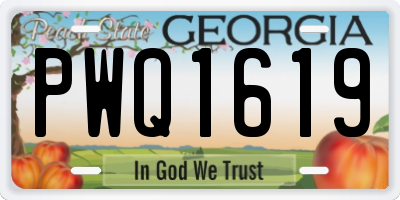 GA license plate PWQ1619