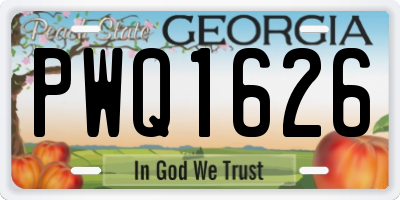 GA license plate PWQ1626
