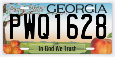 GA license plate PWQ1628