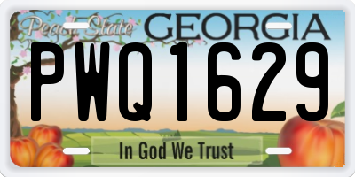 GA license plate PWQ1629