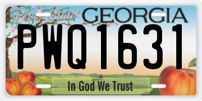 GA license plate PWQ1631