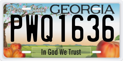 GA license plate PWQ1636
