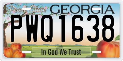 GA license plate PWQ1638