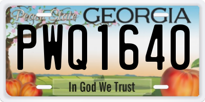 GA license plate PWQ1640