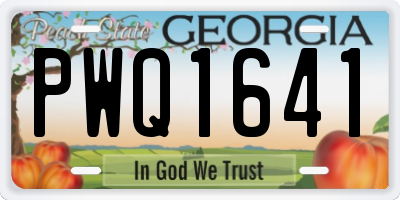 GA license plate PWQ1641