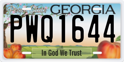 GA license plate PWQ1644