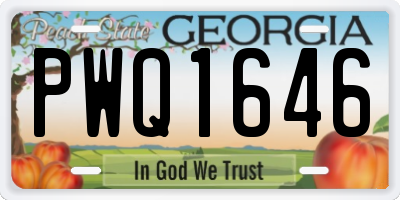 GA license plate PWQ1646