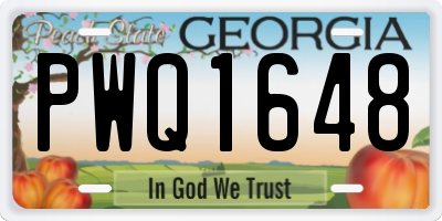 GA license plate PWQ1648