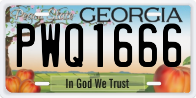 GA license plate PWQ1666