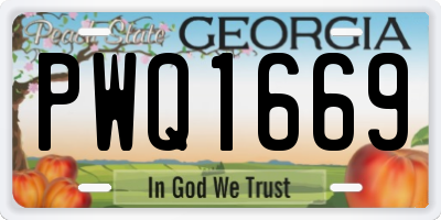 GA license plate PWQ1669