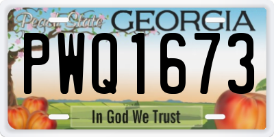 GA license plate PWQ1673