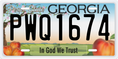 GA license plate PWQ1674