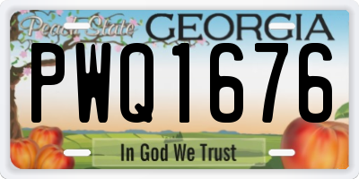 GA license plate PWQ1676
