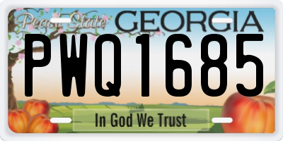 GA license plate PWQ1685