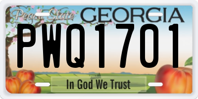 GA license plate PWQ1701