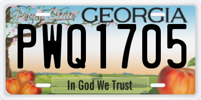GA license plate PWQ1705