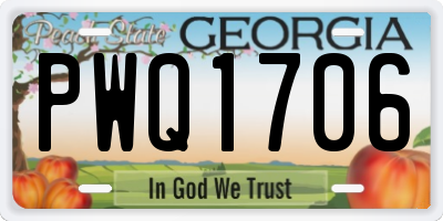 GA license plate PWQ1706