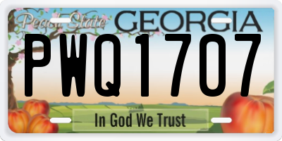GA license plate PWQ1707