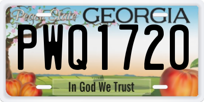 GA license plate PWQ1720
