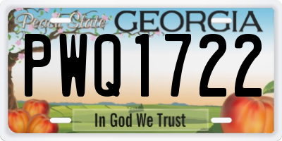 GA license plate PWQ1722