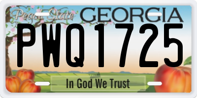 GA license plate PWQ1725