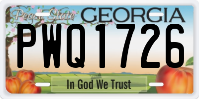 GA license plate PWQ1726