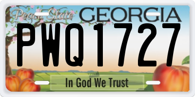 GA license plate PWQ1727